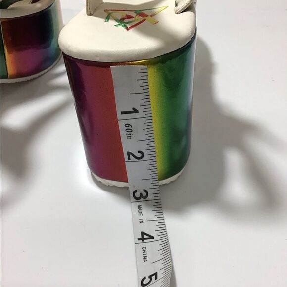 Dolls Kill Y.R.U. Chariot Chunky Platform Loafers Holographic Size 9 - Picture 9 of 10